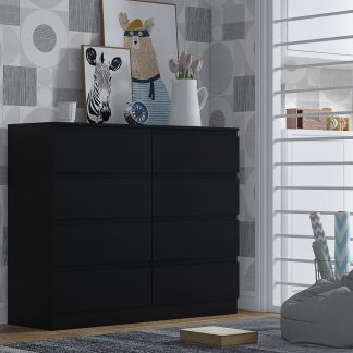 Stora matt black 8 drawer chest lifestyle a