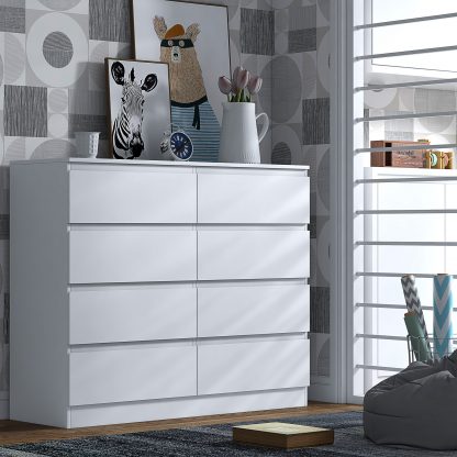 Stora matt white 8 drawer chest lifestyle a