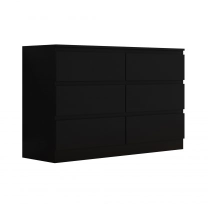 Stora matt black 6 drawer chest ang co