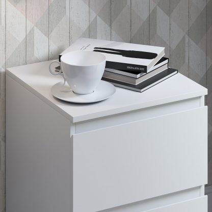 Stora 2 Drawer Bedside - Matt White - Image 5