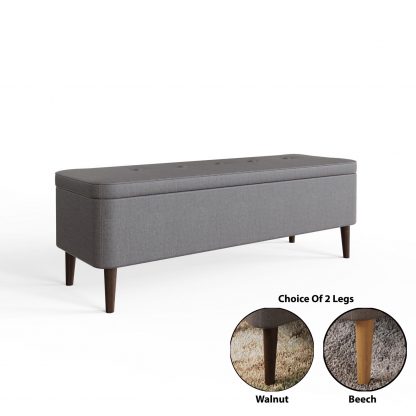 Harper Grey Linen Ottoman cut out