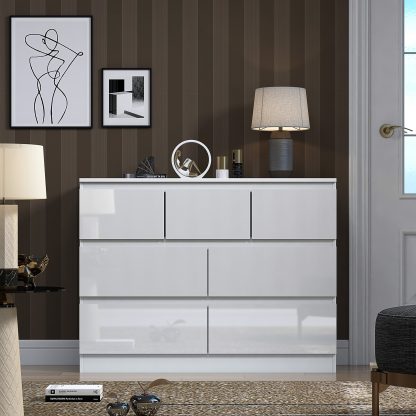 Stora Wide White Gloss Merchant Chest - Image 4