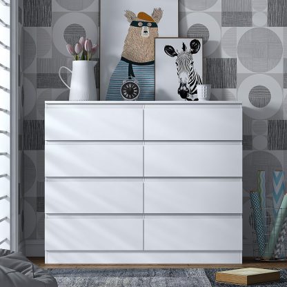 Stora 8 Drawer Chest Of Drawers - Matt White - Image 4