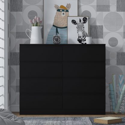 Stora 8 Drawer Chest Of Drawers - Matt Black - Image 4