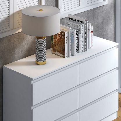 Stora 6 Drawer Chest Of Drawers - Matt White - Image 7