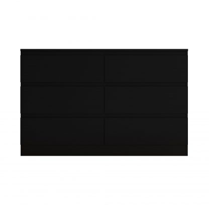 Stora matt black 6 drawer chest so co