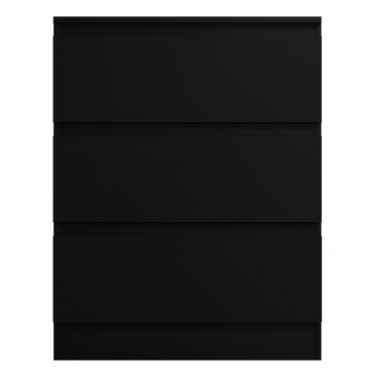 Stora 3 Drawer Chest of Drawers - Matt Black - Image 3