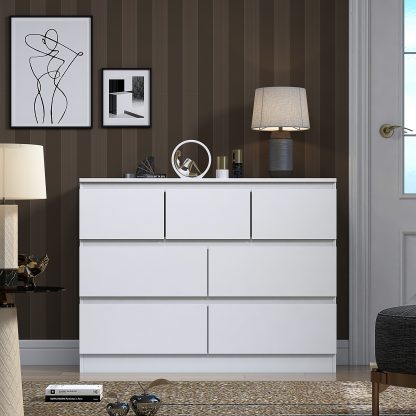 Stora 7 Drawer Merchant Chest - Matt White - Image 4