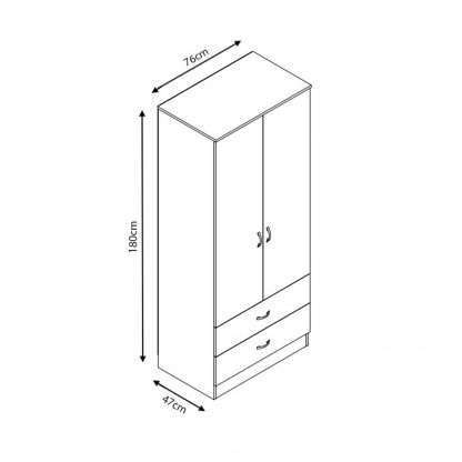 Chilton 2 door 2 drawer wardrobe dimensions