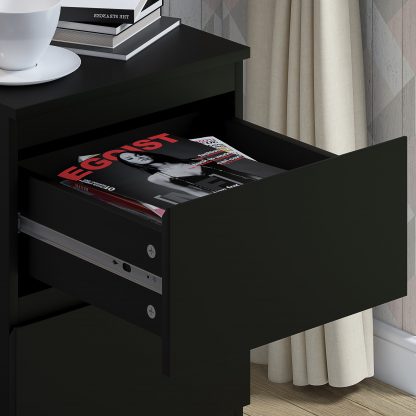 Stora 2 Drawer Bedside - Matt Black - Image 6