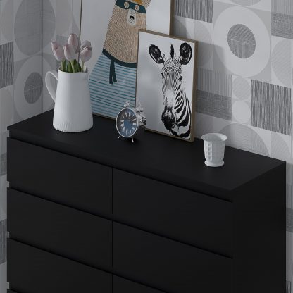 Stora 8 Drawer Chest Of Drawers - Matt Black - Image 6