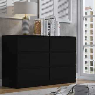 Stora matt black 6 drawer chest lifestyle a