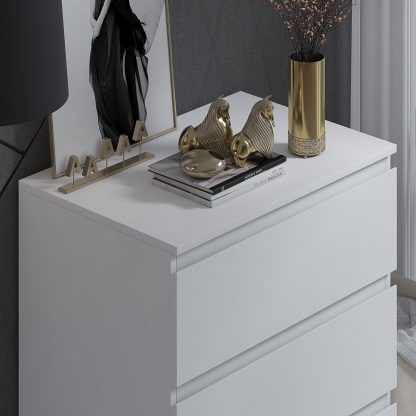 Stora 3 Drawer Chest of Drawers - Matt White - Image 5