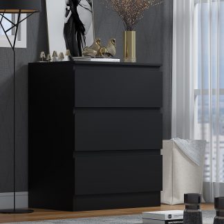 Stora matt black 3 drawer chest lifestyle a