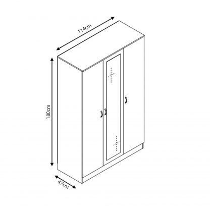 Chilton 3 door wardrobe dimensions