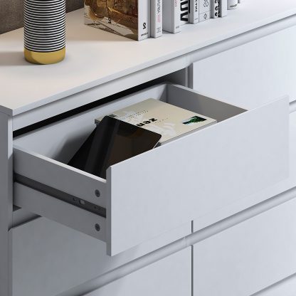 Stora 6 Drawer Chest Of Drawers - Matt White - Image 8