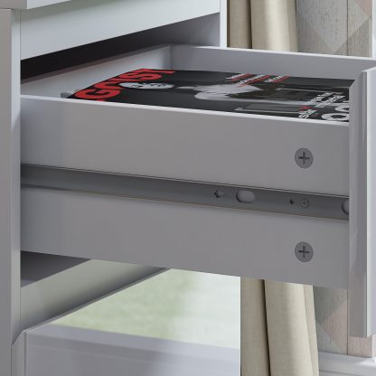Stora 2 Drawer Modern No Handle White Gloss Bedside Cabinet - Image 6
