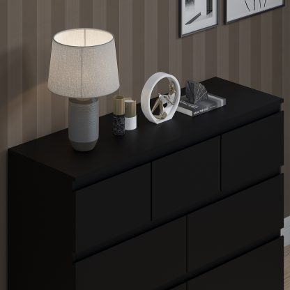 Stora 7 Drawer Merchant Chest - Matt Black - Image 5