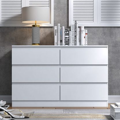 Stora 6 Drawer Chest Of Drawers - Matt White - Image 4