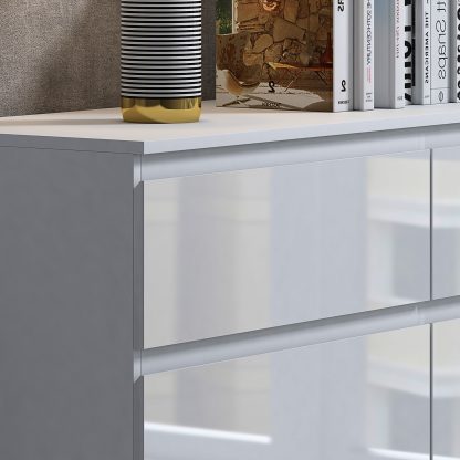 Stora Wide White Gloss 6 Drawer Chest - Image 7