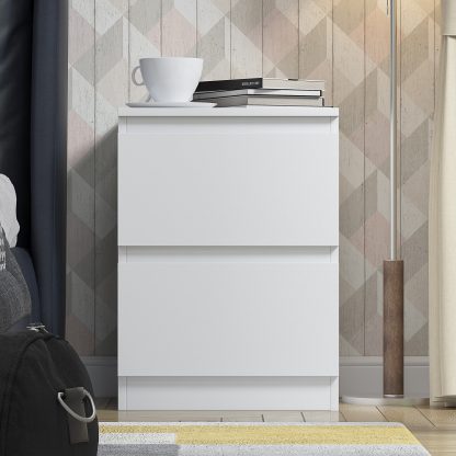 Stora 2 Drawer Bedside - Matt White - Image 4