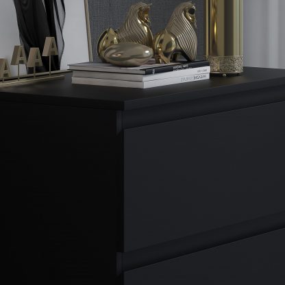 Stora 3 Drawer Chest of Drawers - Matt Black - Image 6