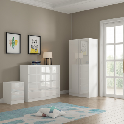 Stora Push to Open 2 Door White Gloss Wardrobe - Image 4