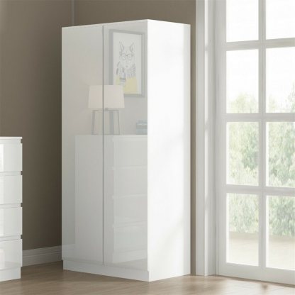 Stora Push to Open 2 Door White Gloss Wardrobe - Image 5