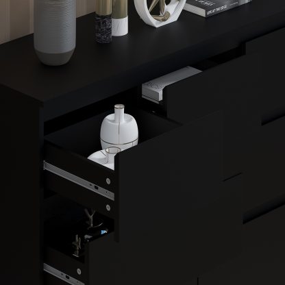 Stora 7 Drawer Merchant Chest - Matt Black - Image 7