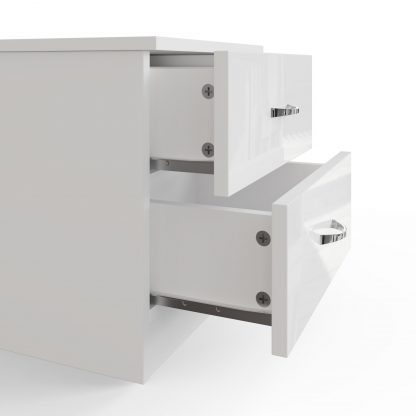 Chilton white gloss bedside drawer detail