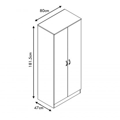 Chilton 2 Door Wardrobe -  Black Gloss - Image 9