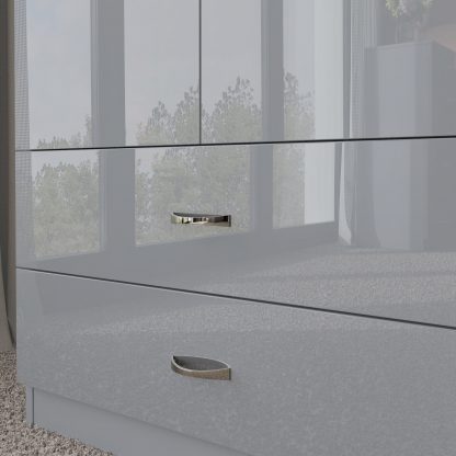 Chilton grey gloss combination wardrobe drawer detail