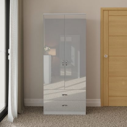 Chilton grey gloss combination wardrobe lifestyle b