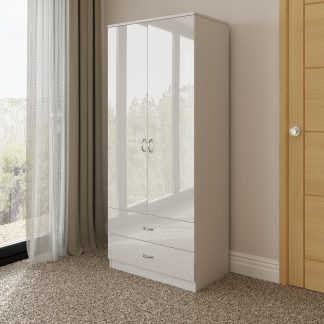 Chilton white gloss combination wardrobe lifestyle a