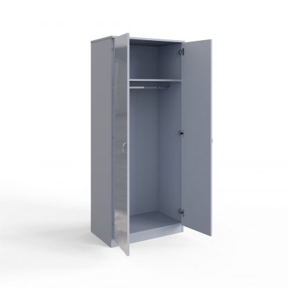 Chilton grey gloss 2 door wardrobe ang open