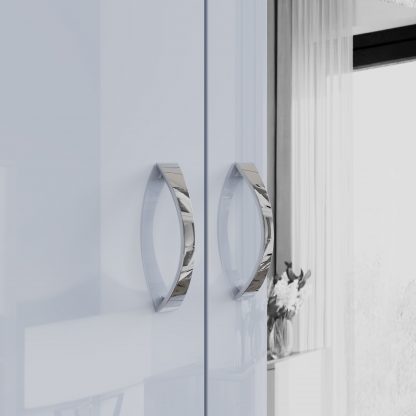 Chilton grey gloss 2 door mirrored wardrobe handle detail