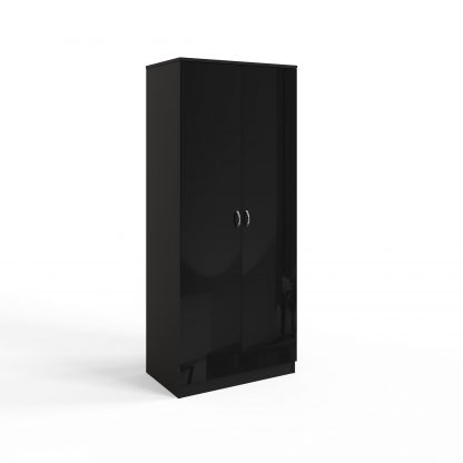 Chilton black gloss 2 door wardrobe ang co