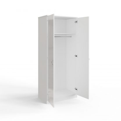 Chilton white gloss 2 door wardrobe open co