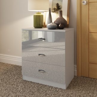 Chilton grey gloss 3 drawer chest lifestyle a