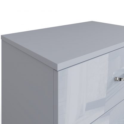Chilton grey gloss 3 drawer chest detail b