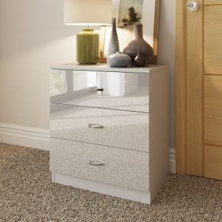 Chilton white gloss 3 drawer chest lifestyle a