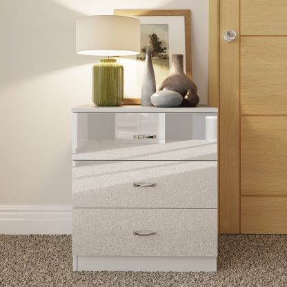 Chilton white gloss 3 drawer chest lifestyle b