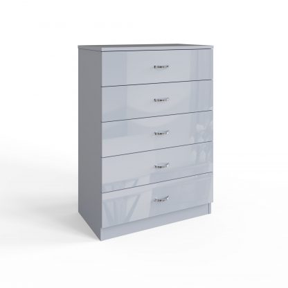 Chilton grey gloss 5 drawer chest ang co