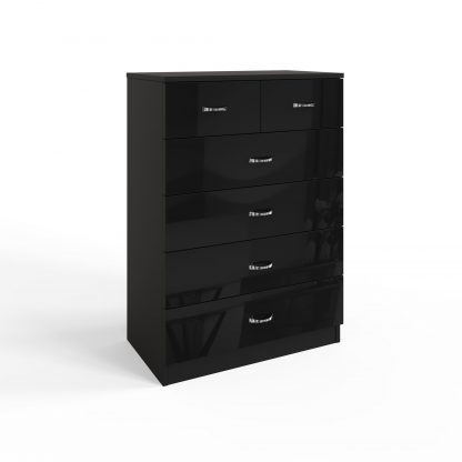 Chilton black gloss 6 drawer chest ang co