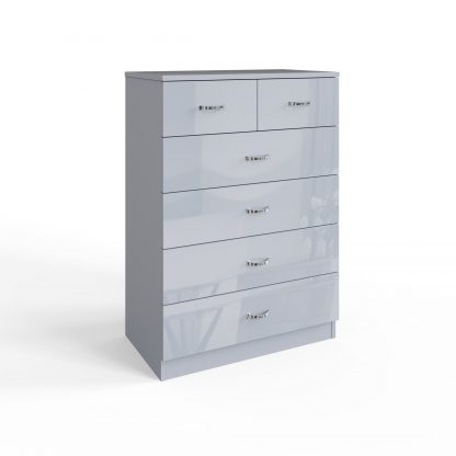 Chilton grey gloss 6 drawer chest ang co
