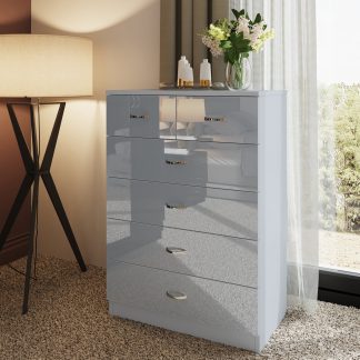 Chilton grey gloss 6 drawer chest lifestyle a
