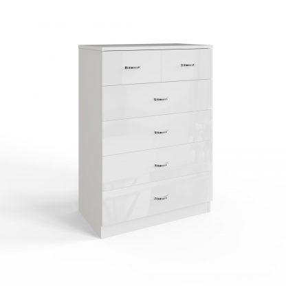 Chilton white gloss 6 drawer chest ang co