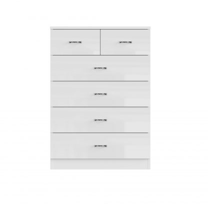 Chilton white gloss 6 drawer chest so co