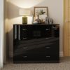 Chilton black gloss 8 drawer chest lifestyle b