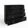 Chilton black gloss 8 drawer chest ang co open